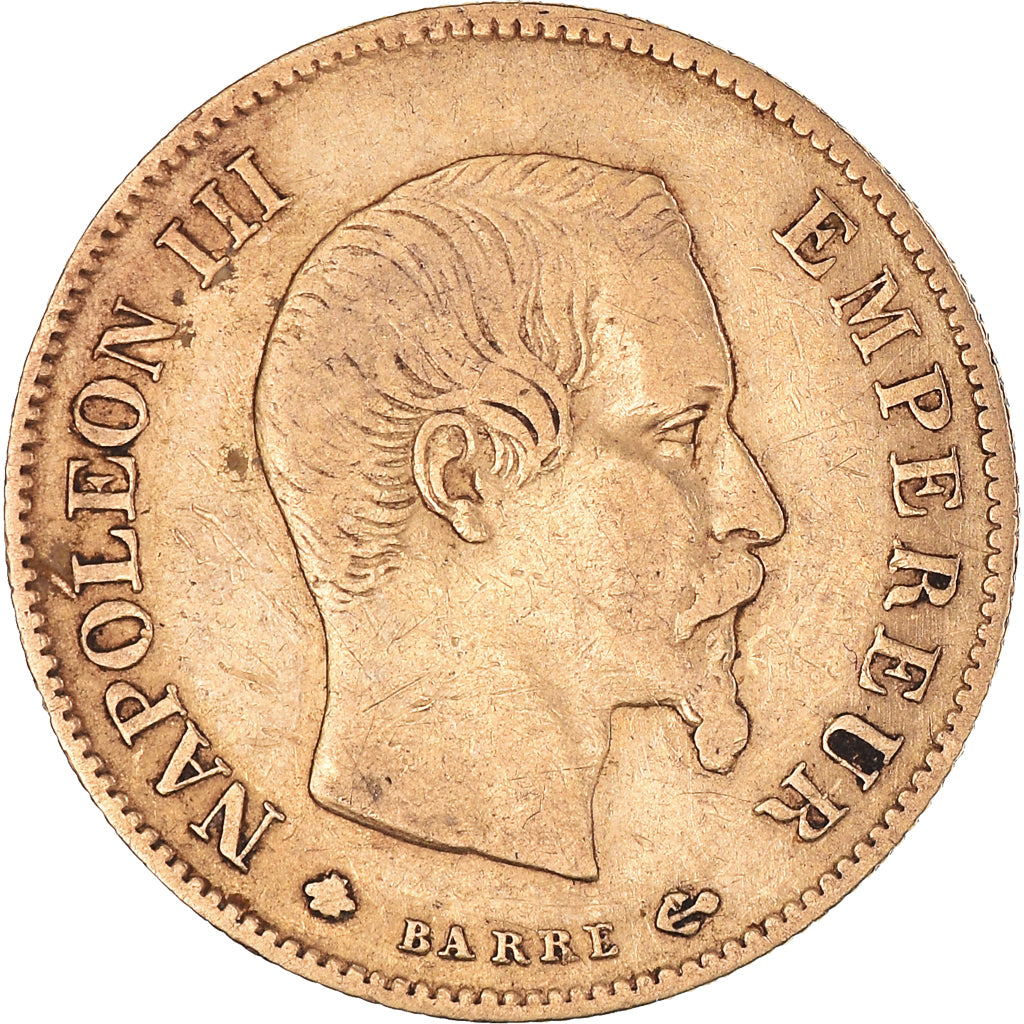 Coin, France, Napoleon III, 10 Francs, 1860, Strasbourg, EF(40-45), Gold