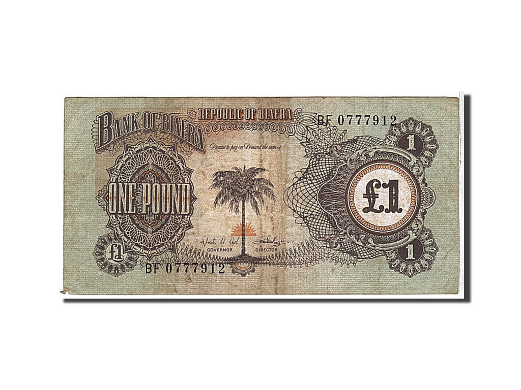 Banconote, Biafra, 1 Pound, 1968, KM:5a, MB