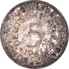 Coin, GERMANY - FEDERAL REPUBLIC, 5 Mark, 1963, Stuttgart, AU(50-53), Silver