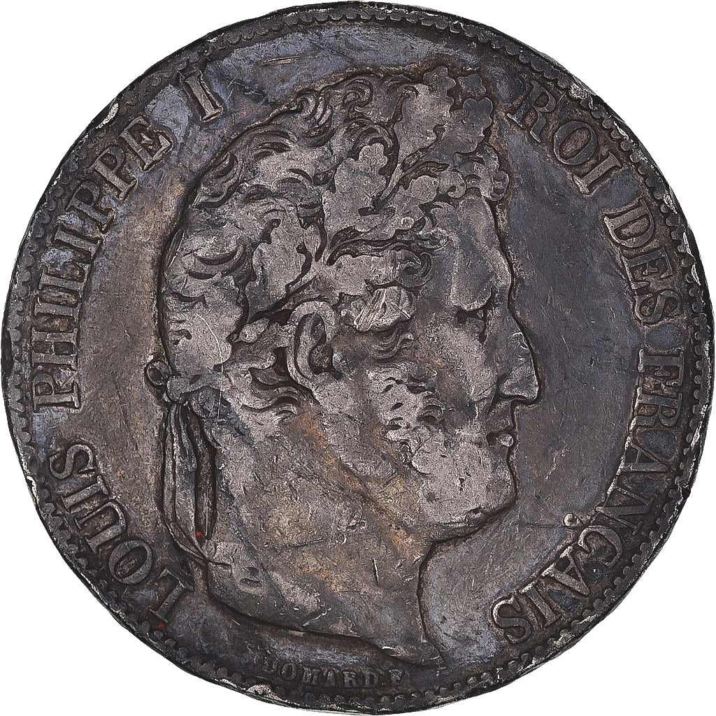 Moeda, França, Louis-Philippe, 5 Francs, 1844, Paris, VF(30-35), Prata