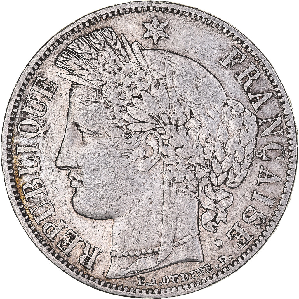 Coin, France, Cérès, 5 Francs, 1870, Bordeaux, VF(30-35), Silver, KM:818.2