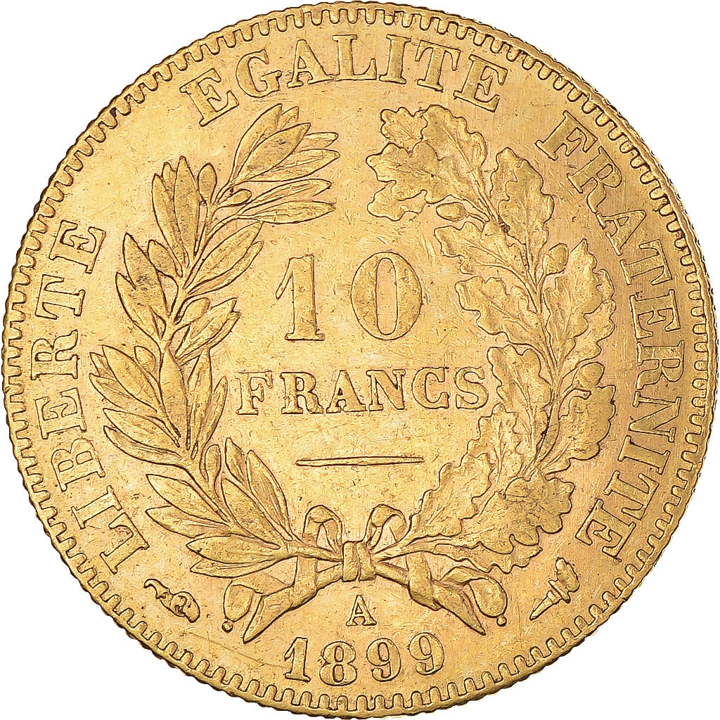 Münze, Frankreich, Cérès, 10 Francs, 1899, Paris, SS+, Gold, KM:830