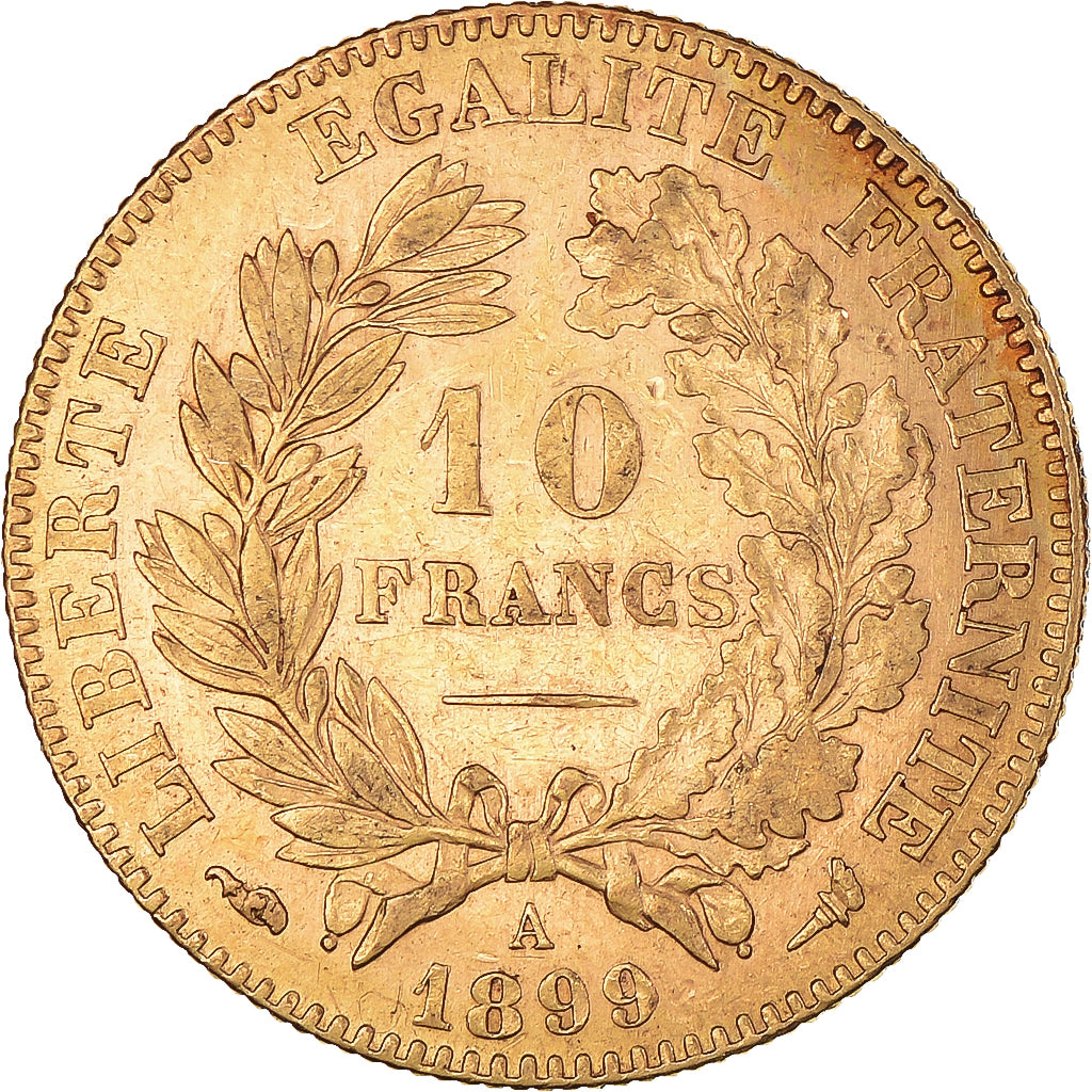 Münze, Frankreich, Cérès, 10 Francs, 1899, Paris, SS+, Gold, KM:830