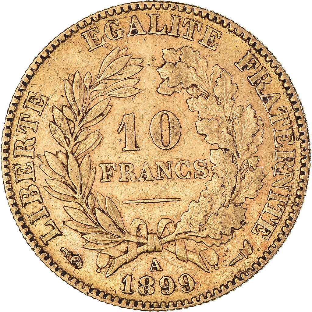 Coin, France, Cérès, 10 Francs, 1899, Paris, AU(50-53), Gold, KM:830