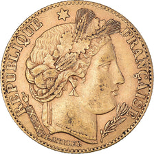 Moneta, Francia, Cérès, 10 Francs, 1896, Paris, BB+, Oro, KM:830, Gadoury:1016