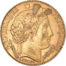Moeda, França, Cérès, 10 Francs, 1896, Paris, AU(50-53), Dourado, KM:830