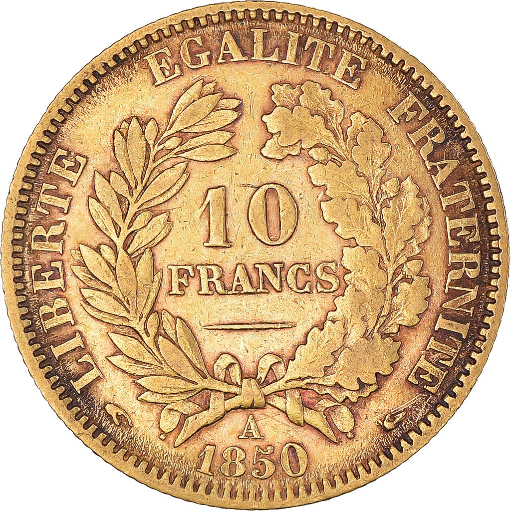 Coin, France, Cérès, 10 Francs, 1850, Paris, EF(40-45), Gold, KM:770