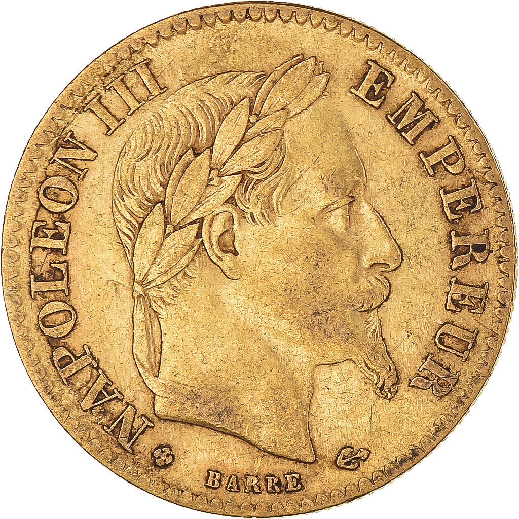 Moneta, Francia, Napoleon III, Napoléon III, 10 Francs, 1868, Strasbourg, BB