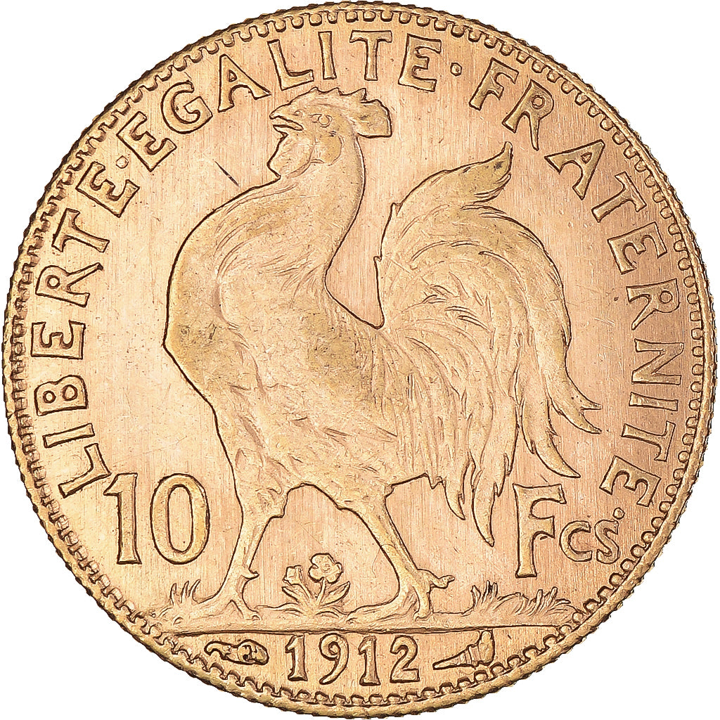 Monnaie, France, Marianne, 10 Francs, 1912, Paris, Coq, TTB+, Or, Gadoury:1017