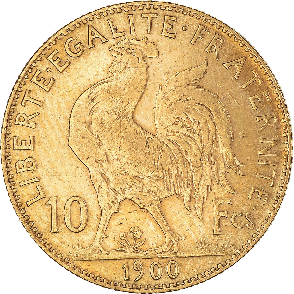 Moeda, França, Marianne, 10 Francs, 1900, Paris, AU(55-58), Dourado, KM:846