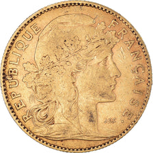 Moneta, Francja, Marianne, 10 Francs, 1899, Paris, EF(40-45), Złoto, KM:846