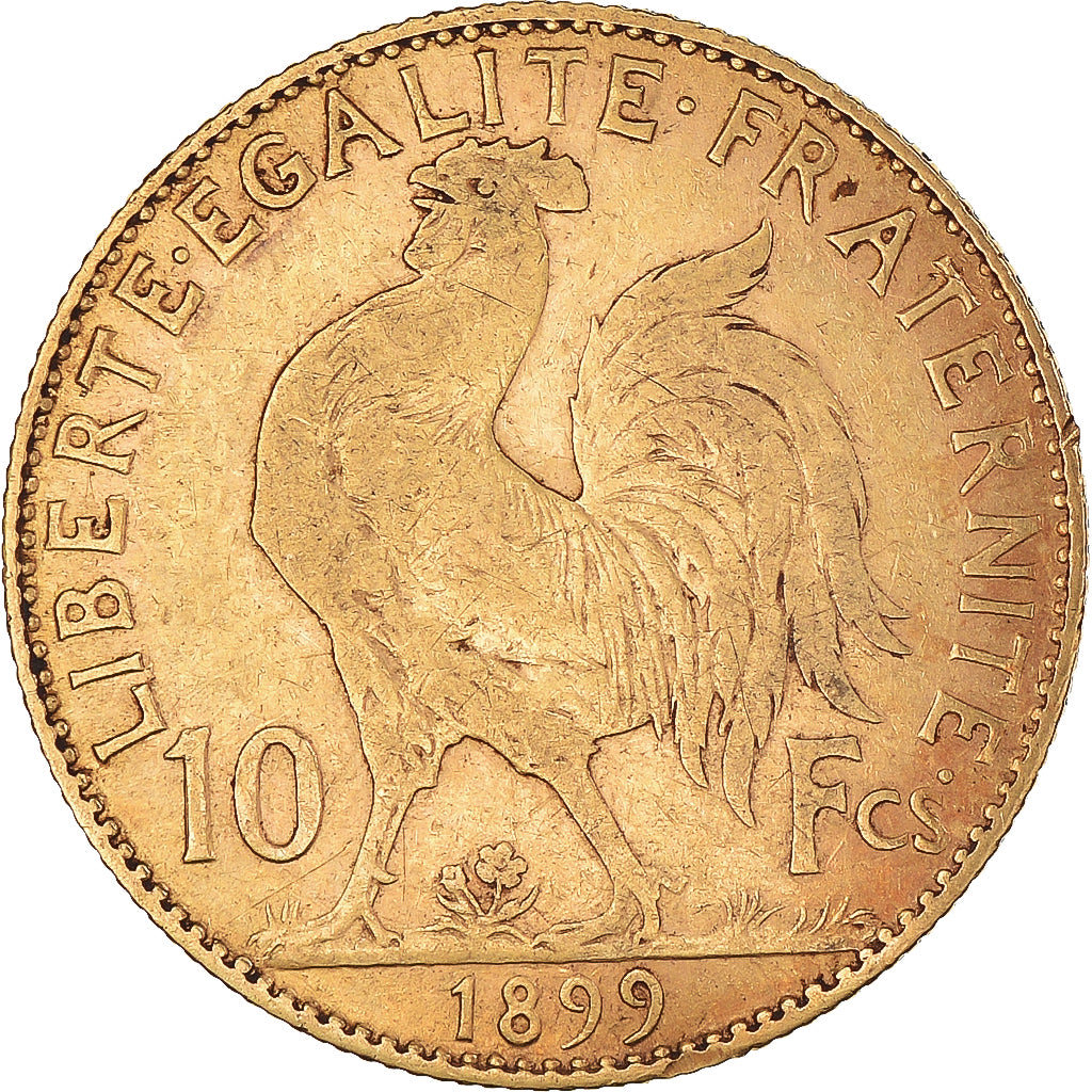 Moneta, Francja, Marianne, 10 Francs, 1899, Paris, EF(40-45), Złoto, KM:846