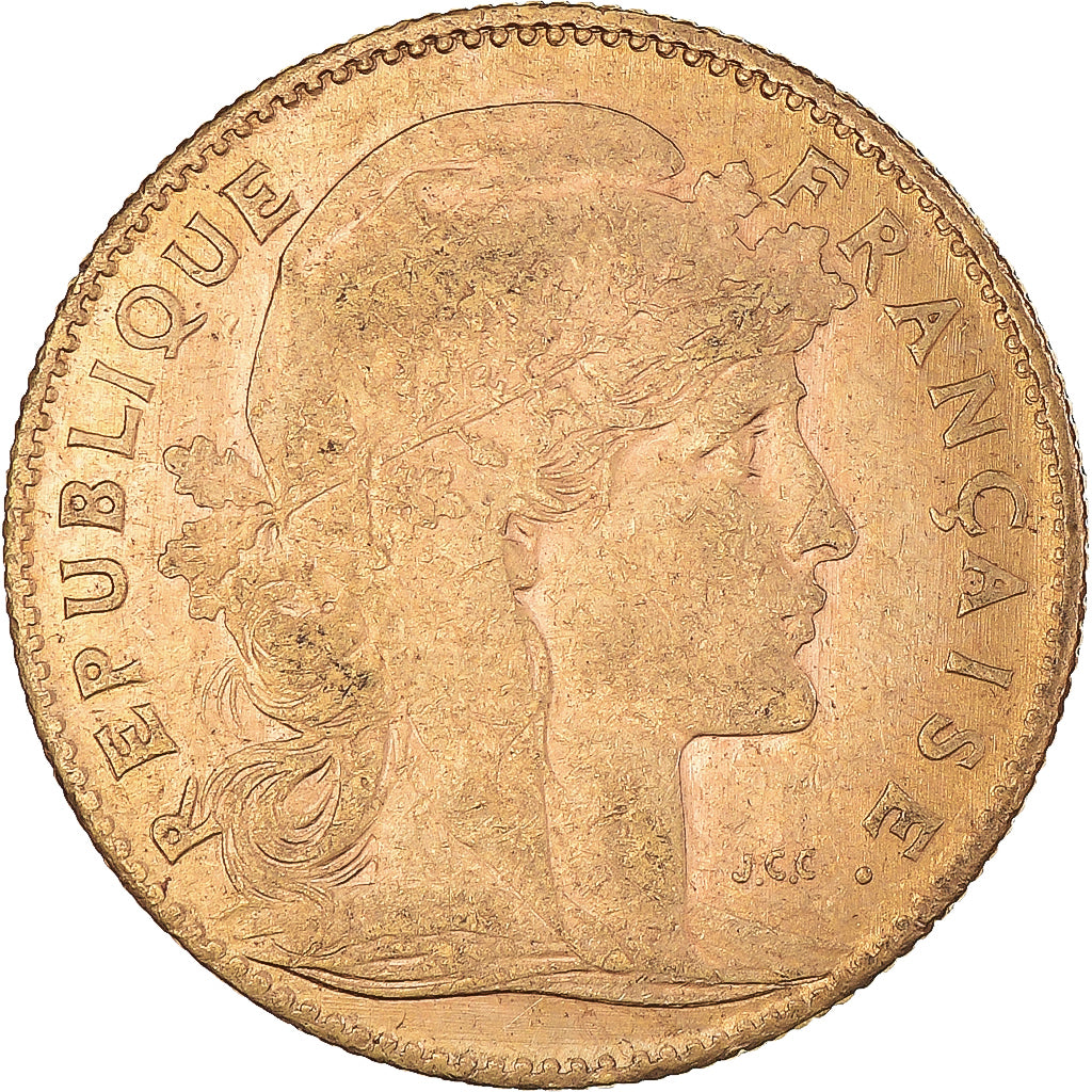Moneta, Francja, Marianne, 10 Francs, 1910, Paris, EF(40-45), Złoto, KM:846
