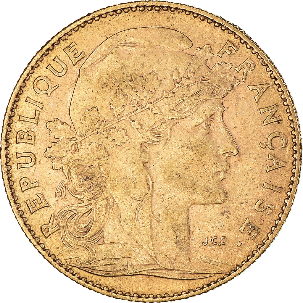 Moeda, França, Marianne, 10 Francs, 1900, Paris, AU(55-58), Dourado, KM:846