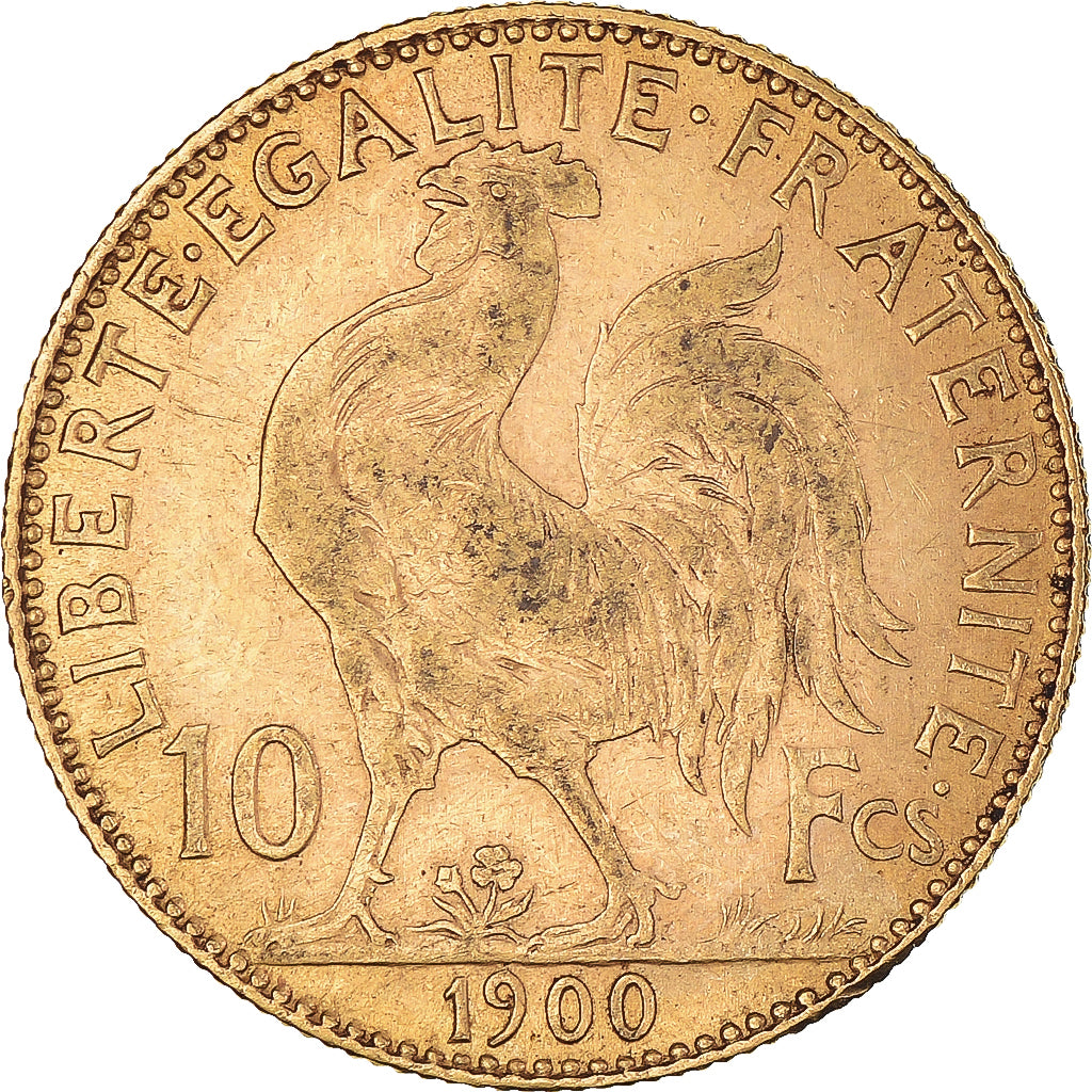Moeda, França, Marianne, 10 Francs, 1900, Paris, AU(55-58), Dourado, KM:846