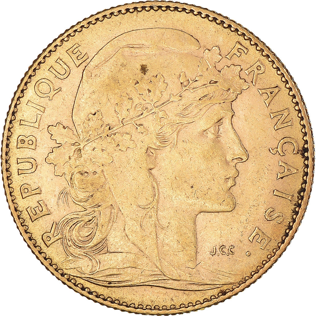 Coin, France, Marianne, 10 Francs, 1900, Paris, AU(55-58), Gold, KM:846