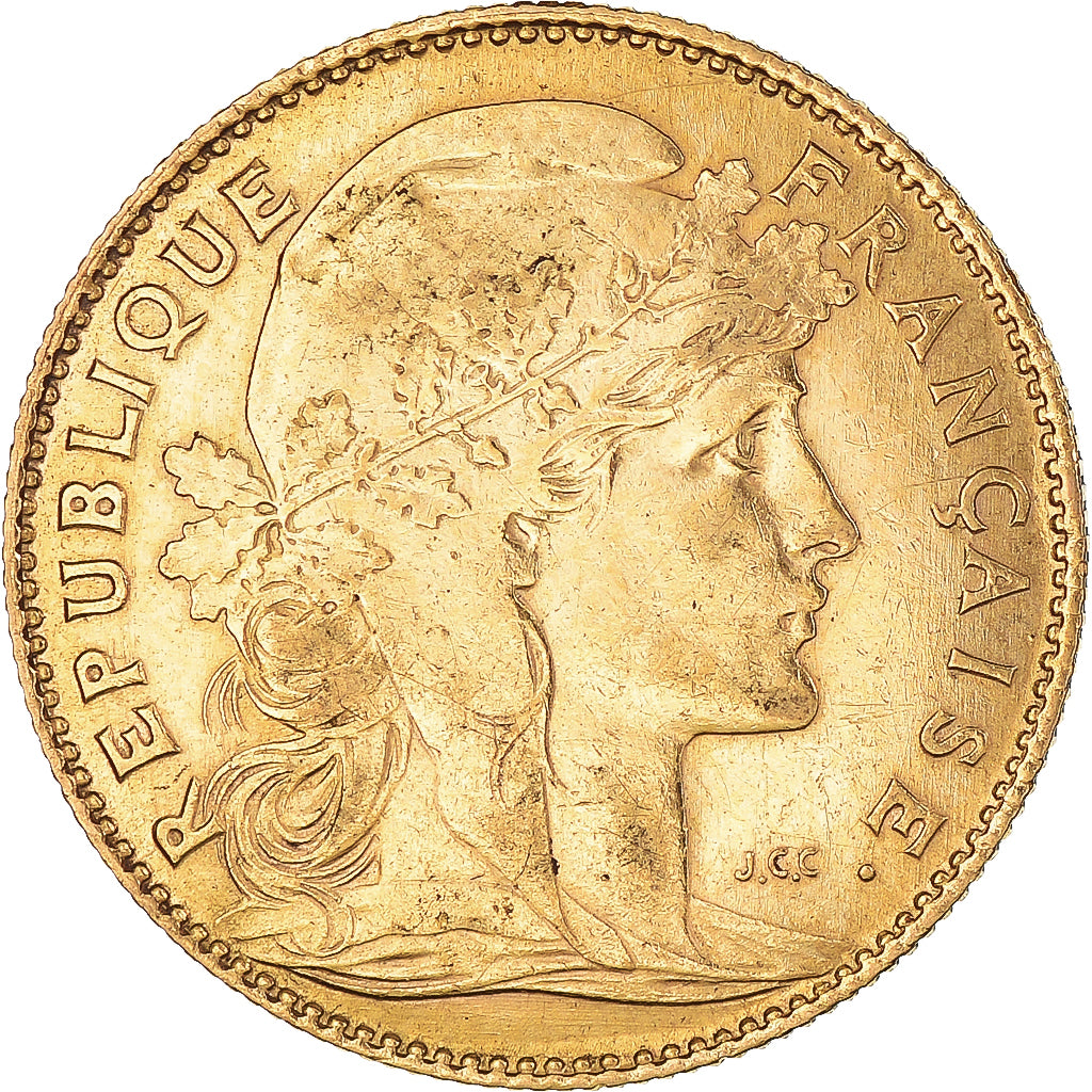 Coin, France, Marianne, 10 Francs, 1912, Paris, Coq, AU(50-53), Gold, KM:846