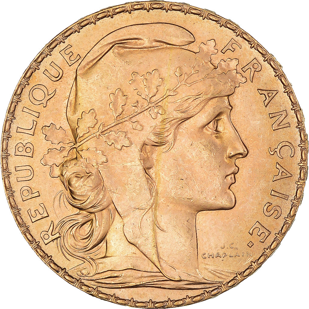 Munten, Frankrijk, Marianne, 20 Francs, 1909, Paris, PR, Goud, KM:857
