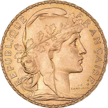 Moneda, Francia, Marianne, 20 Francs, 1909, Paris, EBC, Oro, KM:857