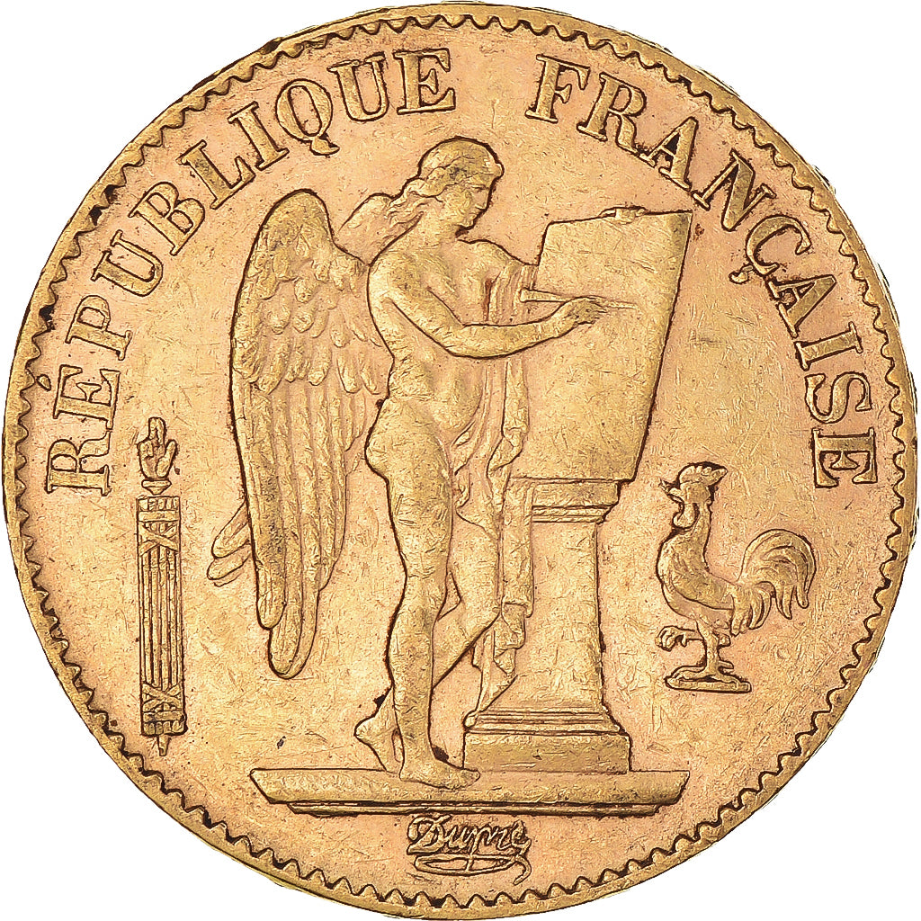 Munten, Frankrijk, Génie, 20 Francs, 1891, Paris, ZF, Goud, KM:825