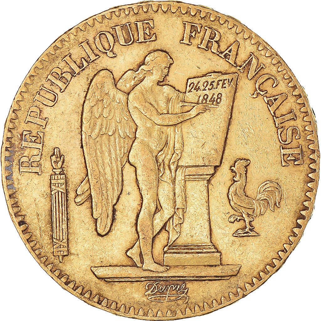 Moneta, Francja, Génie, 20 Francs, 1848, Paris, EF(40-45), Złoto, KM:757