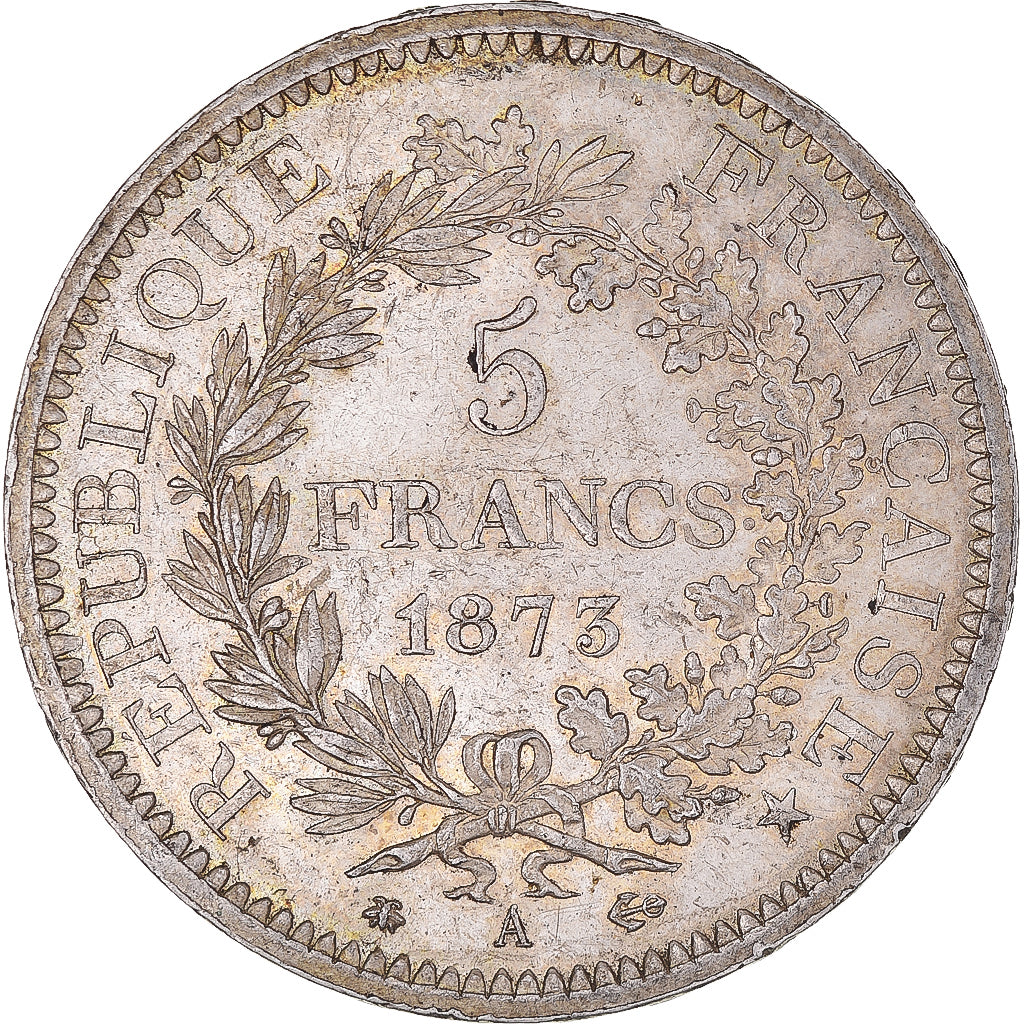Moneta, Francia, Hercule, 5 Francs, 1873, Paris, BB+, Argento, KM:820.1