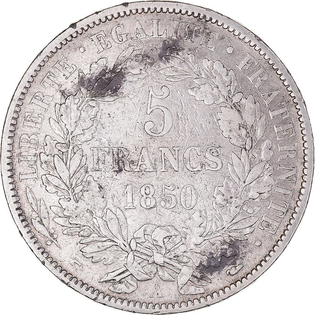 Coin, France, Cérès, 5 Francs, 1850, Paris, VF(30-35), Silver, KM:761.1