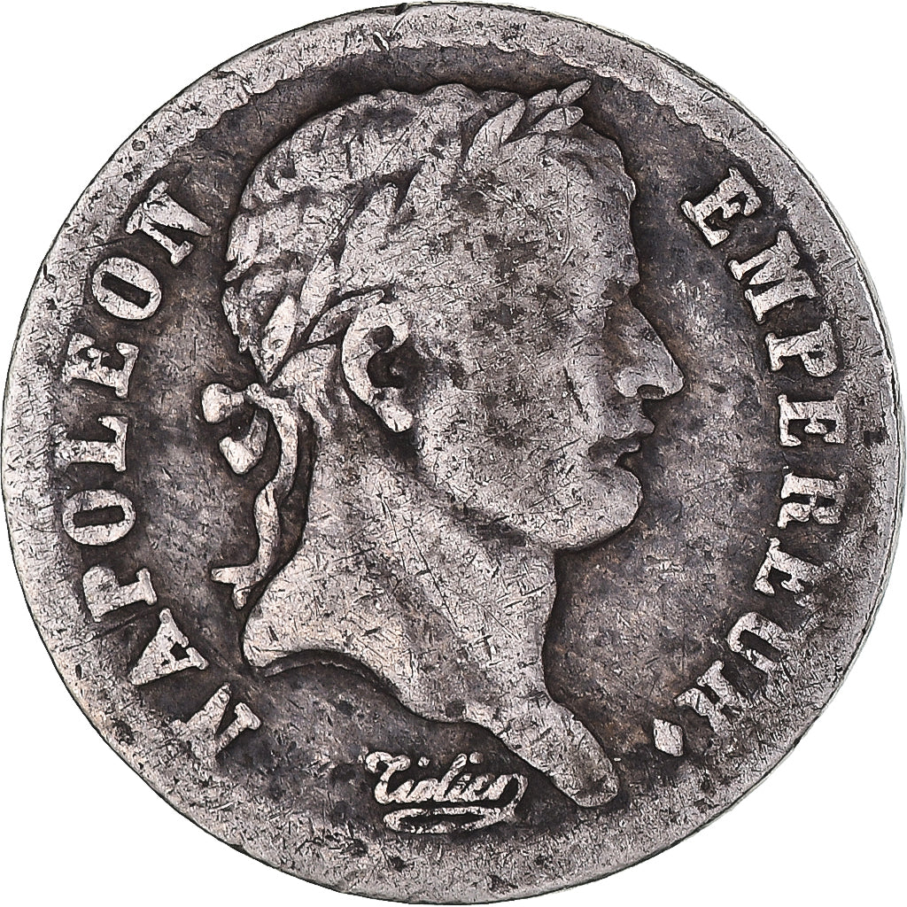 Moneta, Francia, Napoléon I, 1/2 Franc, 1810, Rouen, MB, Argento, KM:691.2