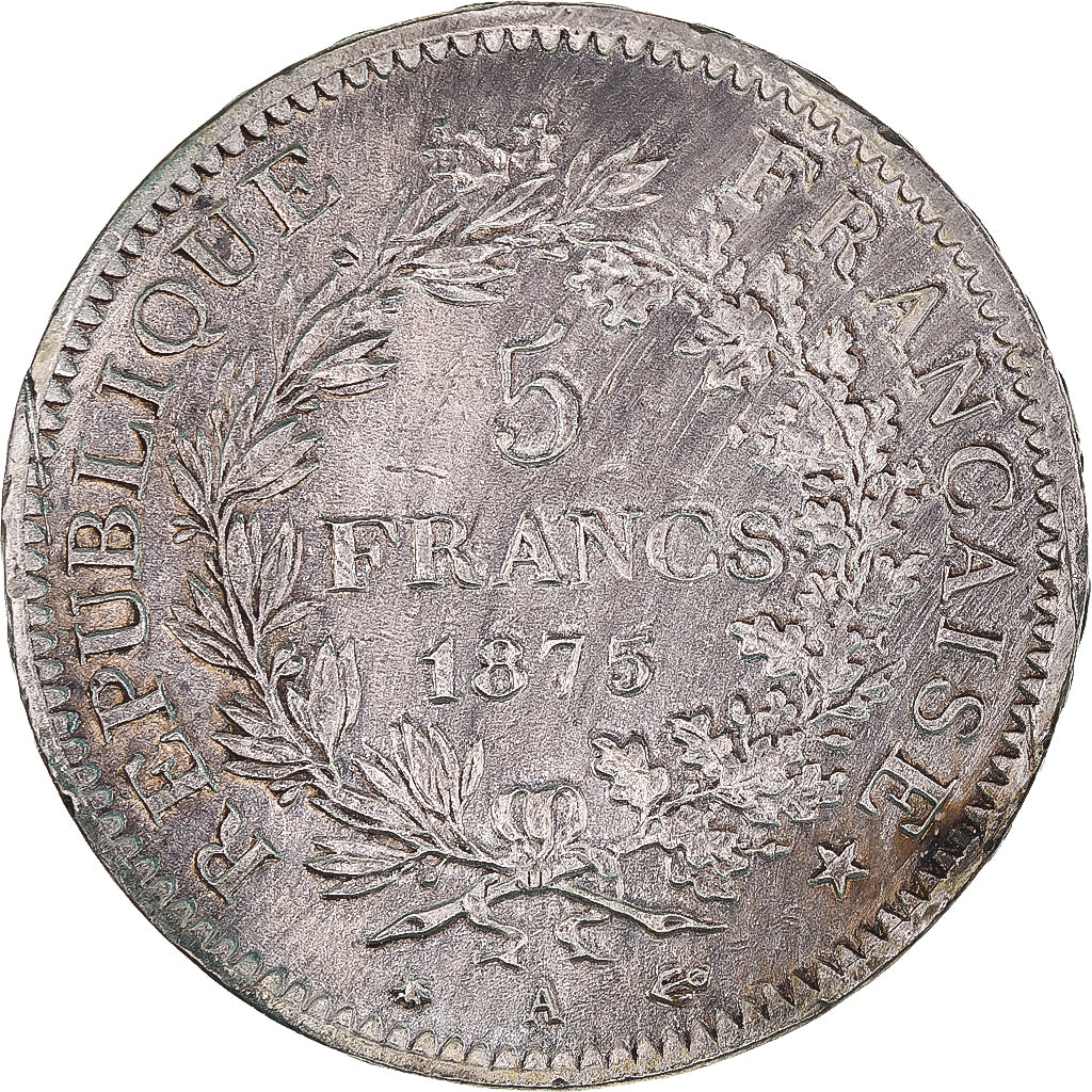 Coin, France, Hercule, 5 Francs, 1875, Paris, VF(30-35), Silver, KM:820.1