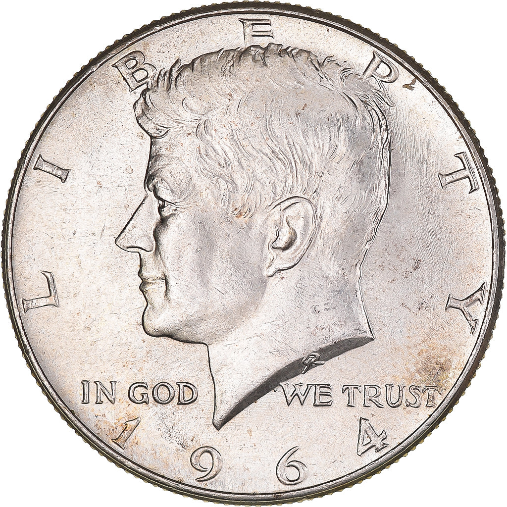 Coin, United States, Kennedy Half Dollar, Half Dollar, 1964, U.S. Mint