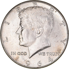 Coin, United States, Kennedy Half Dollar, Half Dollar, 1964, U.S. Mint
