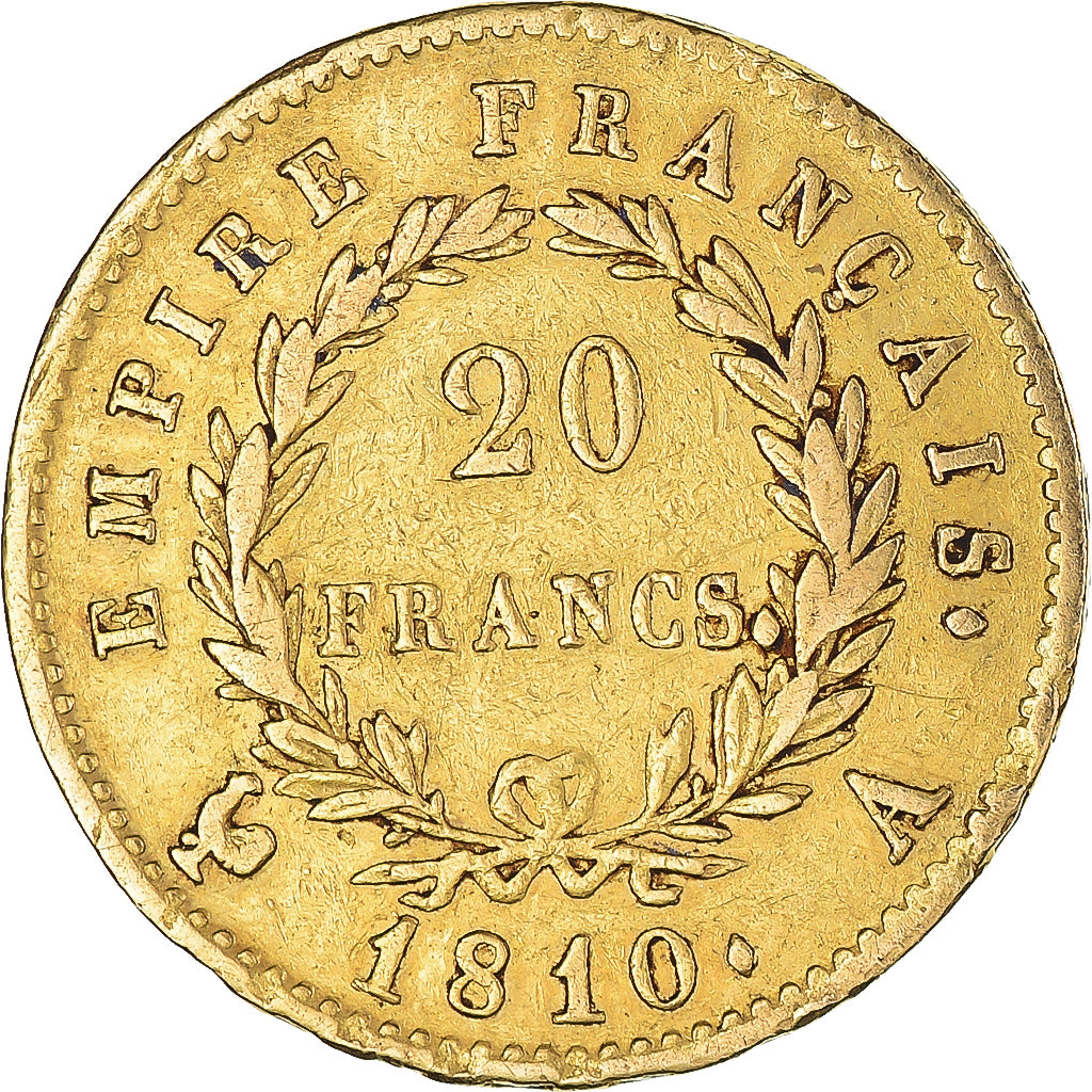 Munten, Frankrijk, Napoléon I, 20 Francs, 1810, Paris, ZF, Goud, KM:695.1