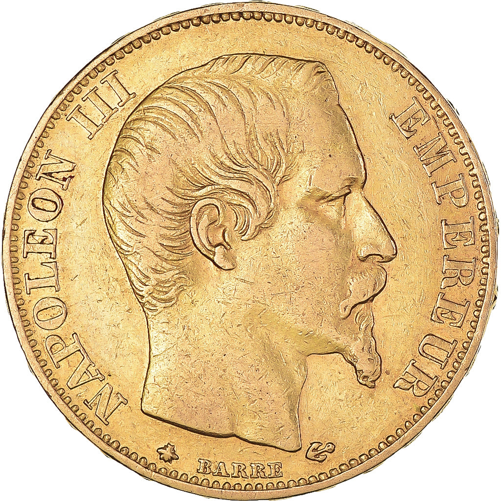 Moeda, França, Napoleon III, Napoléon III, 20 Francs, 1858, Strasbourg