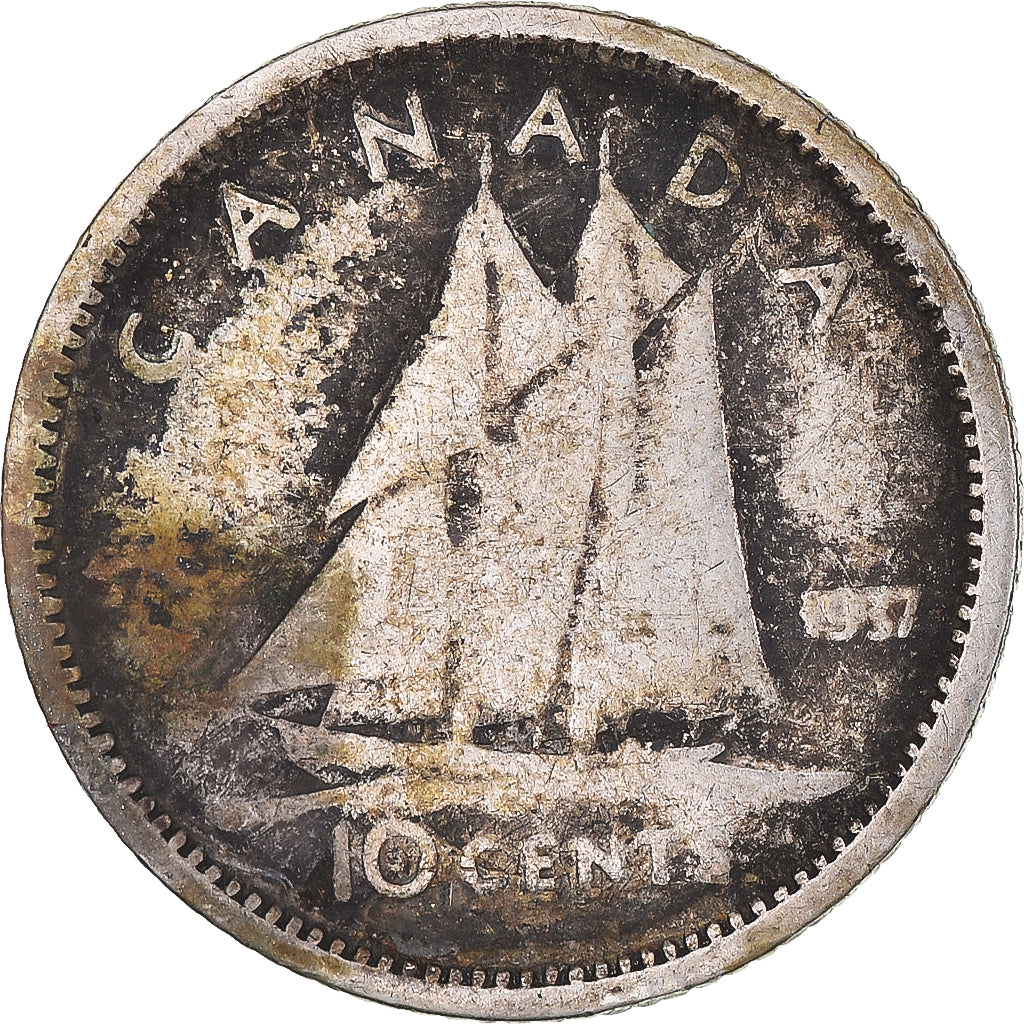 Moneta, Canada, George VI, 10 Cents, 1938, Royal Canadian Mint, Ottawa