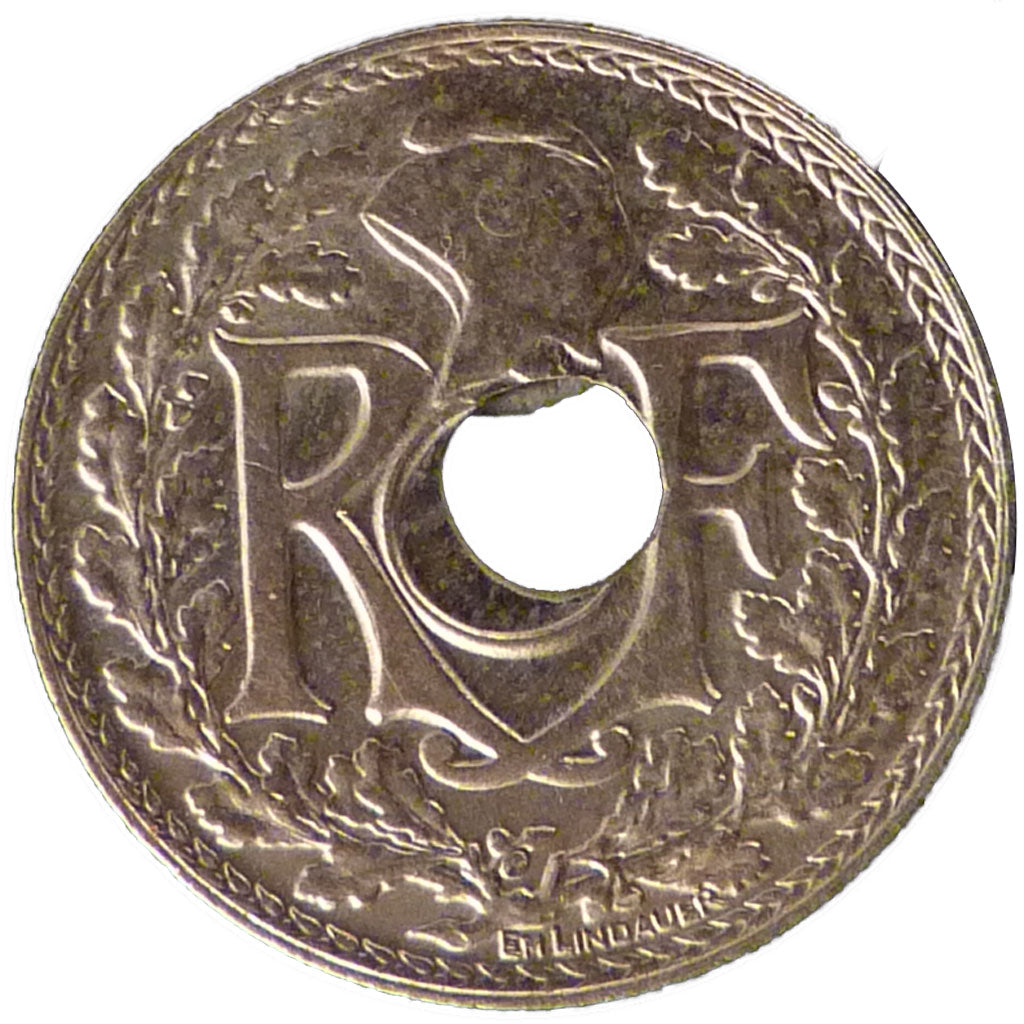 FRANCE, 5 Centimes, 1935, AU(55-58), Cupro-nickel, Gadoury #170, 2.00