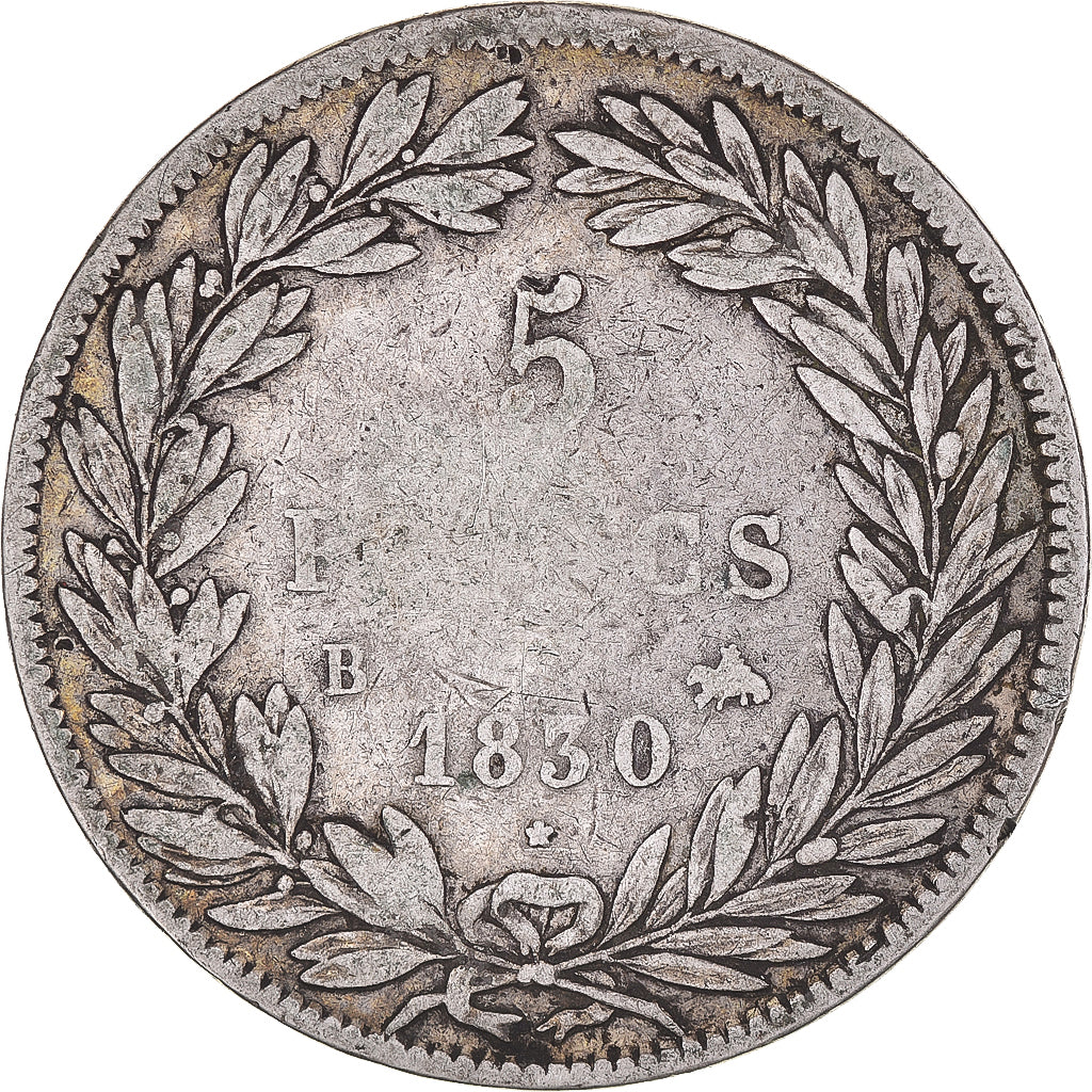 Monnaie, France, Louis-Philippe, 5 Francs, 1830, Rouen, TB, Argent, Gadoury:675
