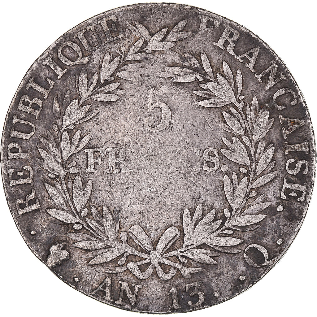 Munten, Frankrijk, Bonaparte Premier Consul, 5 Francs, AN 13, Perpignan, FR