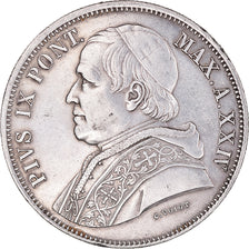 Coin, ITALIAN STATES, PAPAL STATES, Pius IX, 5 Lire, 1870, Rome, AU(50-53)
