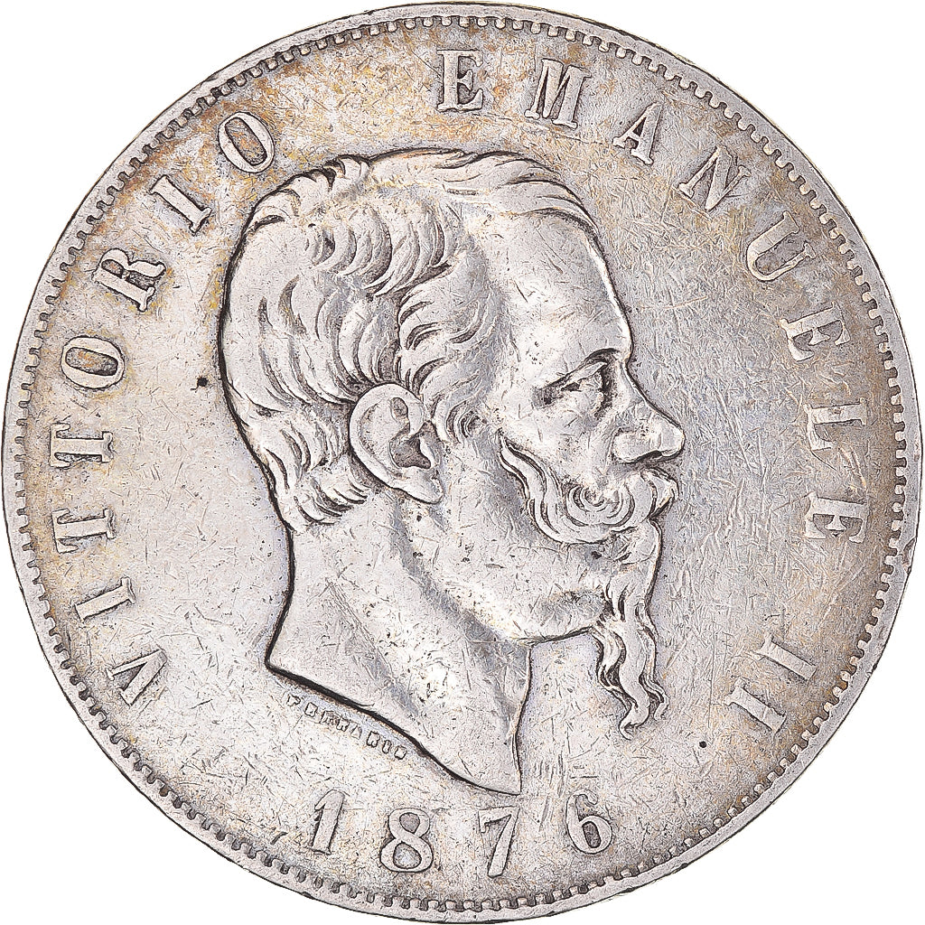 Monnaie, Italie, Vittorio Emanuele II, 5 Lire, 1876, Rome, TTB, Argent, KM:8.4