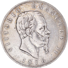 Monnaie, Italie, Vittorio Emanuele II, 5 Lire, 1876, Rome, TTB, Argent, KM:8.4