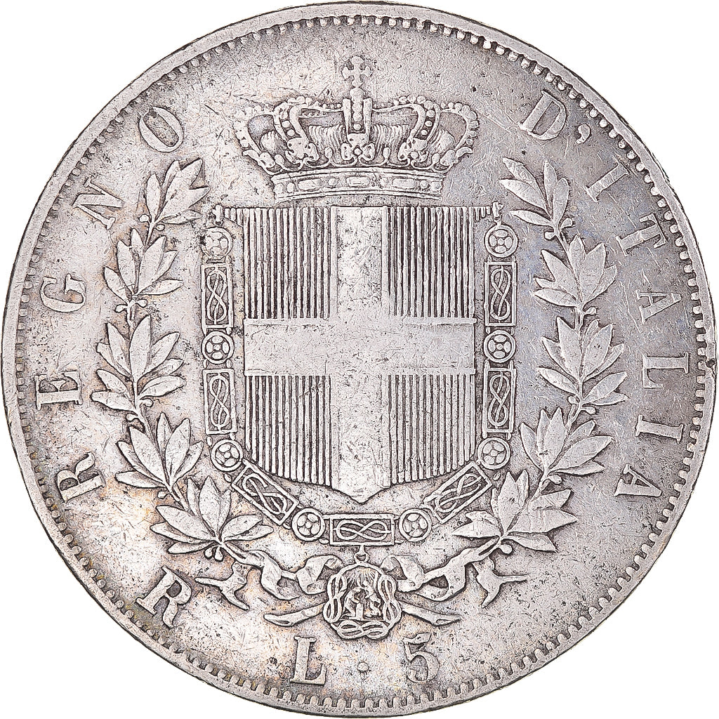 Monnaie, Italie, Vittorio Emanuele II, 5 Lire, 1876, Rome, TTB, Argent, KM:8.4