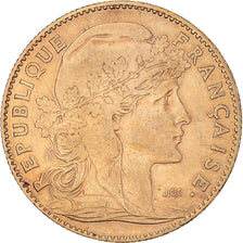 Moneda, Francia, Marianne, 10 Francs, 1906, Paris, MBC, Oro, KM:846