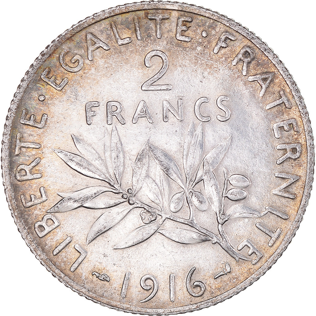 Monnaie, France, Semeuse, 2 Francs, 1916, Paris, SUP, Argent, KM:845.1