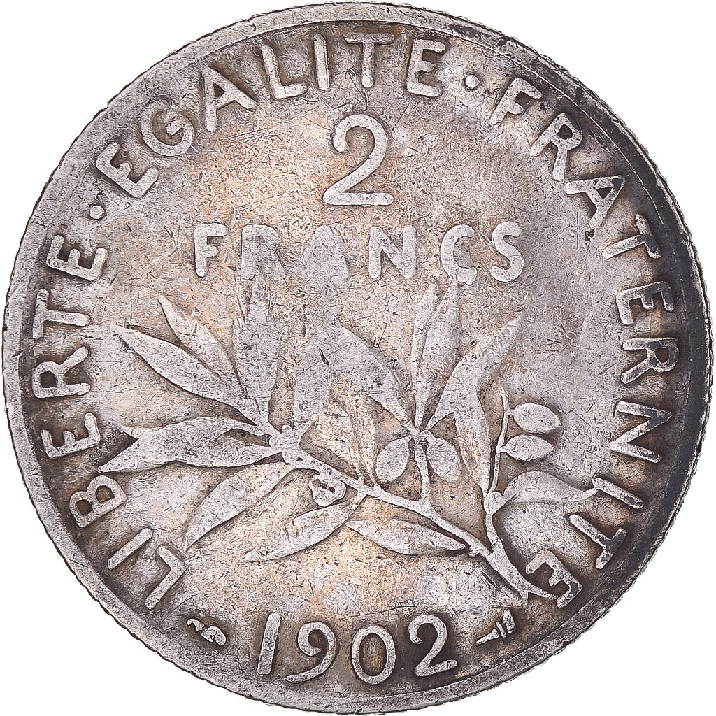 Coin, France, Semeuse, 2 Francs, 1902, Paris, EF(40-45), Silver, KM:845.1