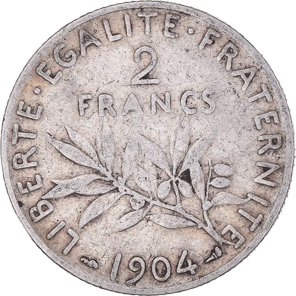 Coin, France, Semeuse, 2 Francs, 1904, VF(30-35), Silver, KM:845.1, Gadoury:532