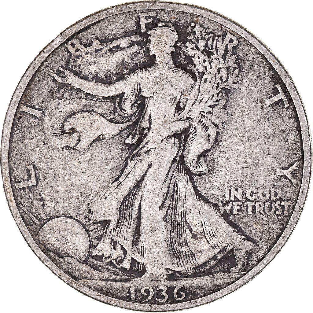 United States, Walking Liberty Half Dollar, 1936, Philadelphia, VF, KM:142