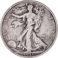 United States, Walking Liberty Half Dollar, 1936, Philadelphia, VF, KM:142
