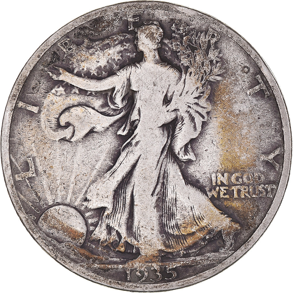 Coin, United States, Walking Liberty Half Dollar, Half Dollar, 1935, U.S. Mint