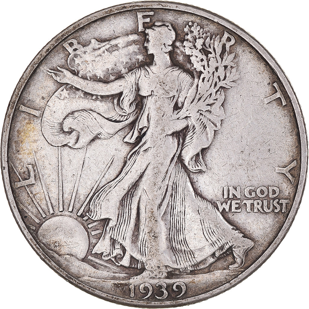 Coin, United States, Walking Liberty Half Dollar, Half Dollar, 1939, U.S. Mint