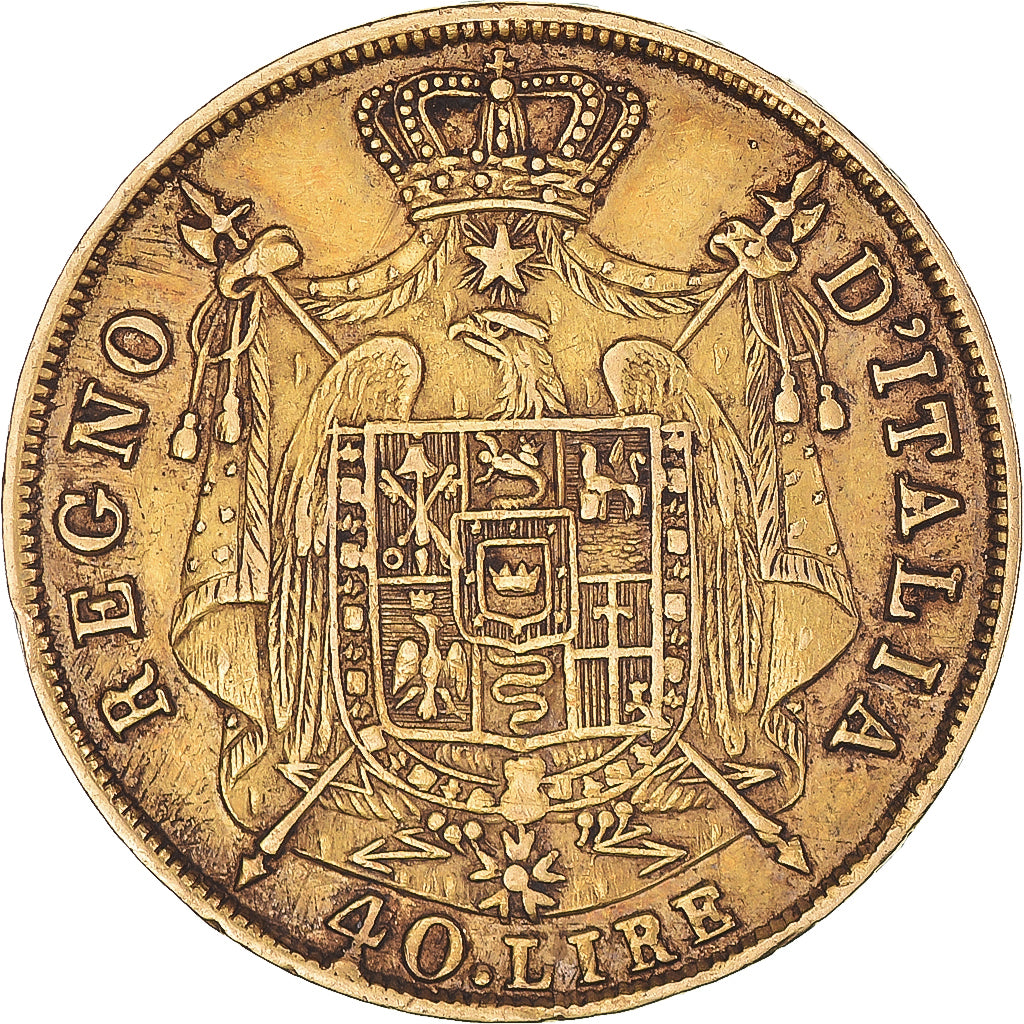 Moneta, STATI ITALIANI, Napoleon I, 40 Lire, 1814, Milan, BB